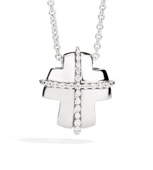 Collana Recarlo Donna in Oro bianco Diamante 0.22 Ct ZT 339/2BM - ZT 339/2BM